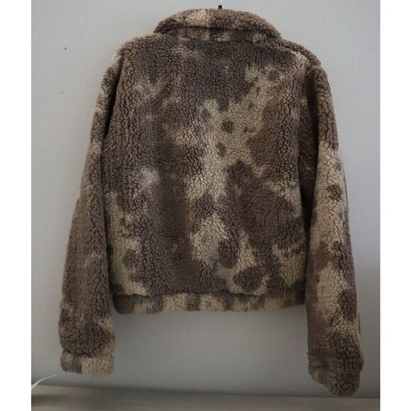 Sage Collective 1TXJ04SN Womens Sz S Brown/Cream Sage Sherpa Pullover Jacket $85 - Picture 2 of 6